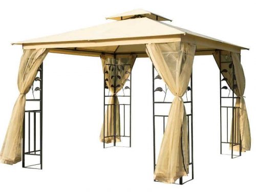 Outsunny metal gazebo with curtains