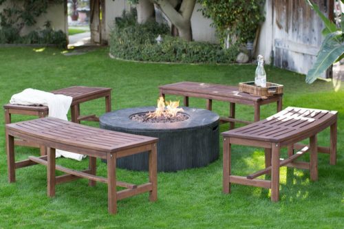 fire pit with bench seating