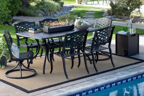fire pit with dining table sets