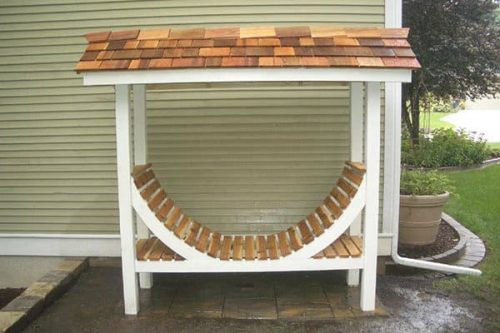 Firewood Storage Rack with roof
