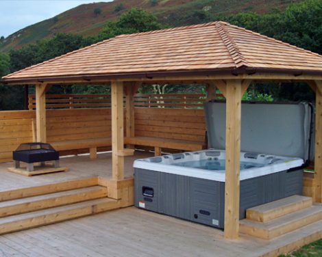 Hot Tub Enclosures with seating area
