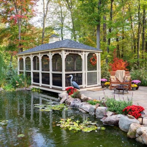 Rectangular screened gazebo