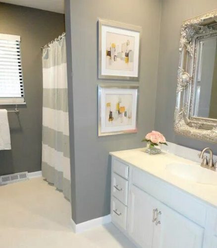 Sweet gray guest bathroom