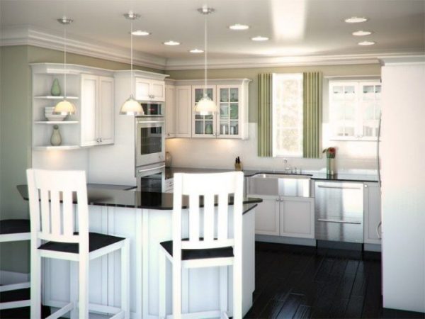 G shape large kitchen layout