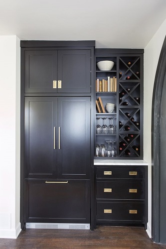 Bar cabinet with vintage books