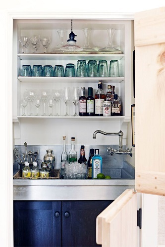 Small home bar with Dutch door