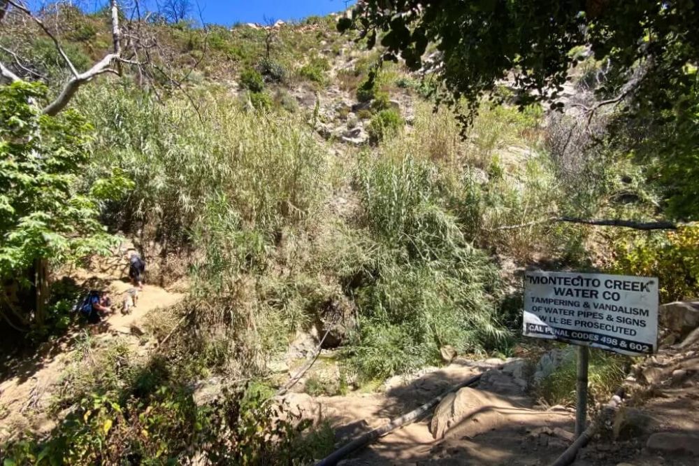 A sign on montecito trailhead