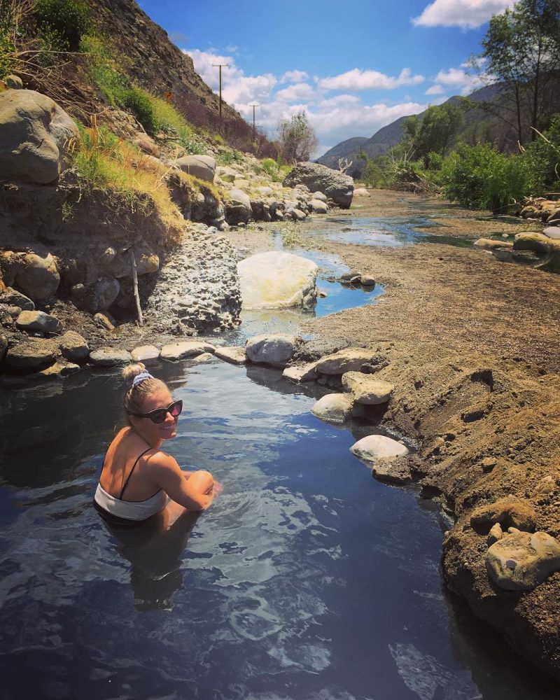 A woman in Ojai hot springs