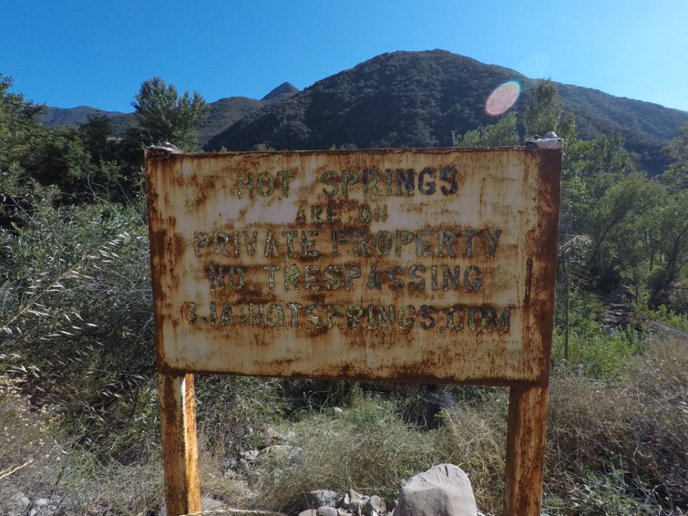 Ojai hot springs sign