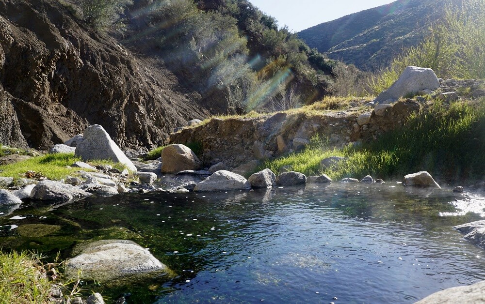 Sespe hot springs in Los Padres National Forest