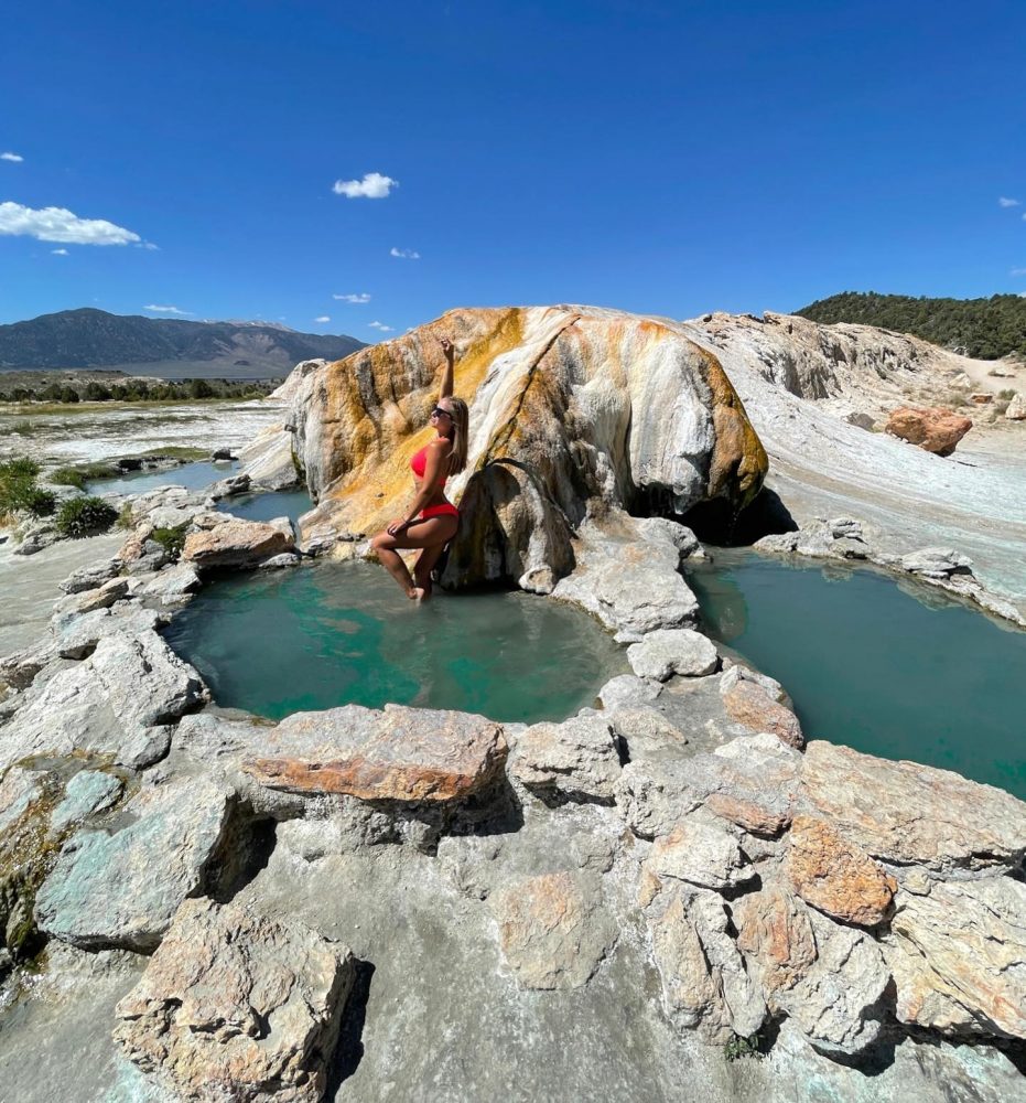 Travertine hot springs California